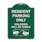 Signmission Parking Reserved Towing Resident Parking Violators Will Towed Alum Sign, 18" x 24", GW-1824-23375 A-DES-GW-1824-23375 - alternate 1